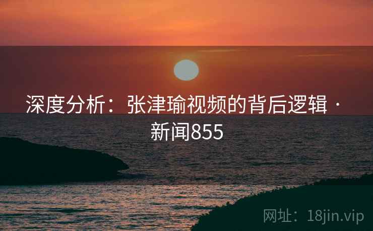 深度分析：张津瑜视频的背后逻辑 · 新闻855